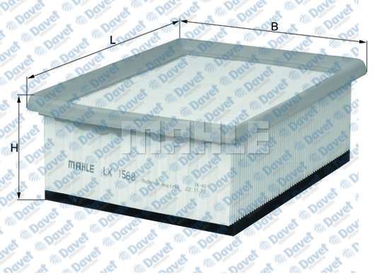 MAHLE LX1568 Hava Filtresi Partner 1.9d 96=> 2.0 Hdi 00=> Berlingo 1.9d 96=> 2.0 Hdi 00=>